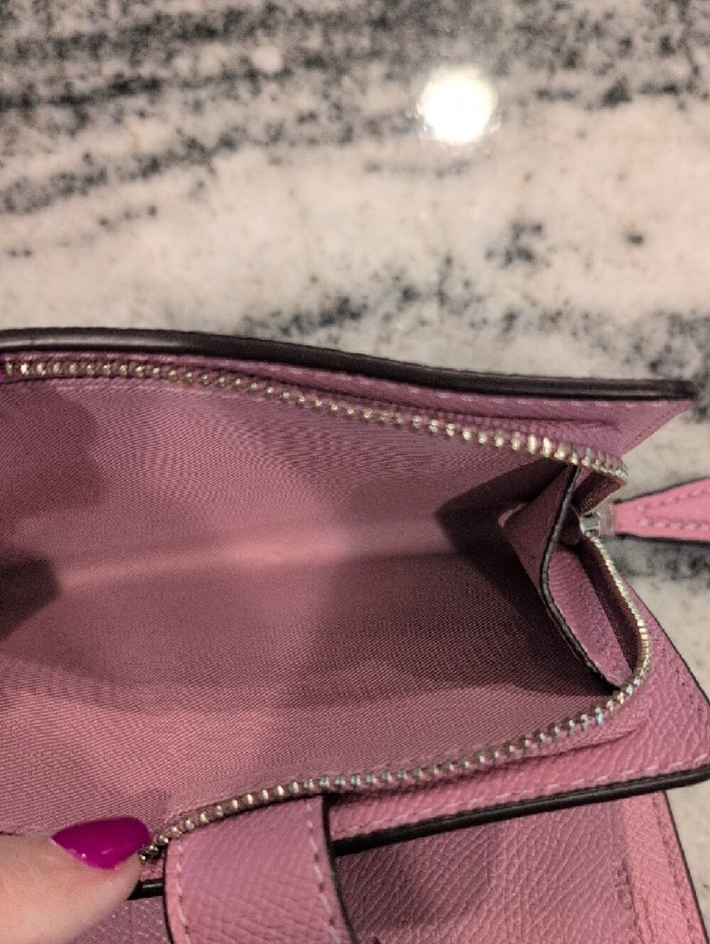 Coach Pink Floral Studded Leather Wallet - Picture 4 of 7